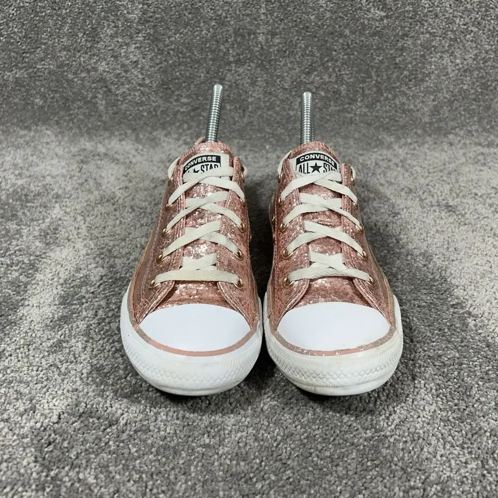 Converse Chuck Taylor All Star Low GS Youth Sz 3 Dusk Pink Glitter Casual Shoes